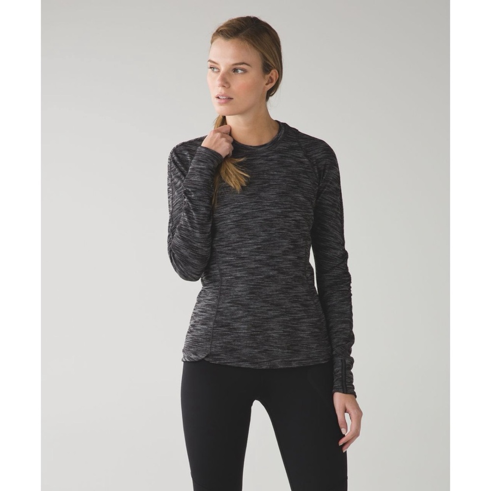 Lululemon Runderful Long Sleeve Shirt, Heathered Black / Size 10, EUC
